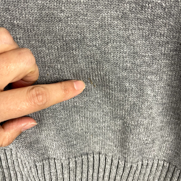 Banana Republic Shawl Collar Sweater Mens Large Gray Elbow Shoulder Patch Cotton - Picture 16 of 16